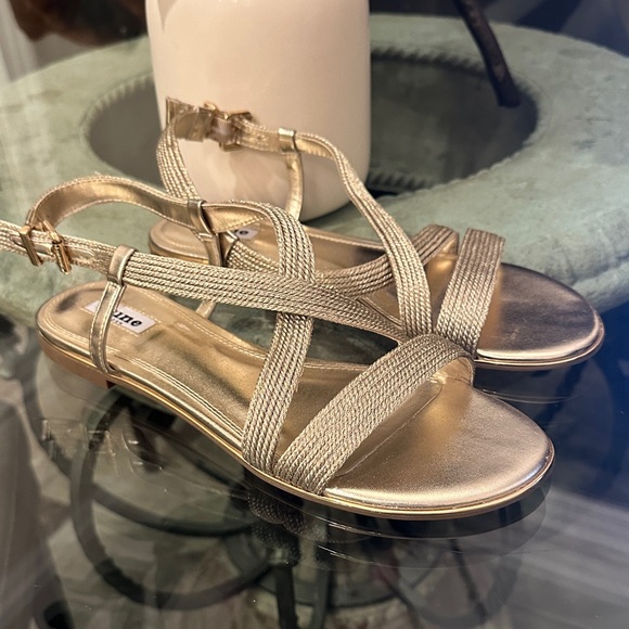 $90 New! Dune London Beautiful Gold Strappy Sandals sz 9 / 39 - Picture 4 of 6